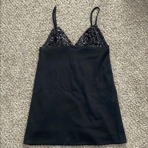 Zara Black Sequin Chemise Dress with Adjustable Straps